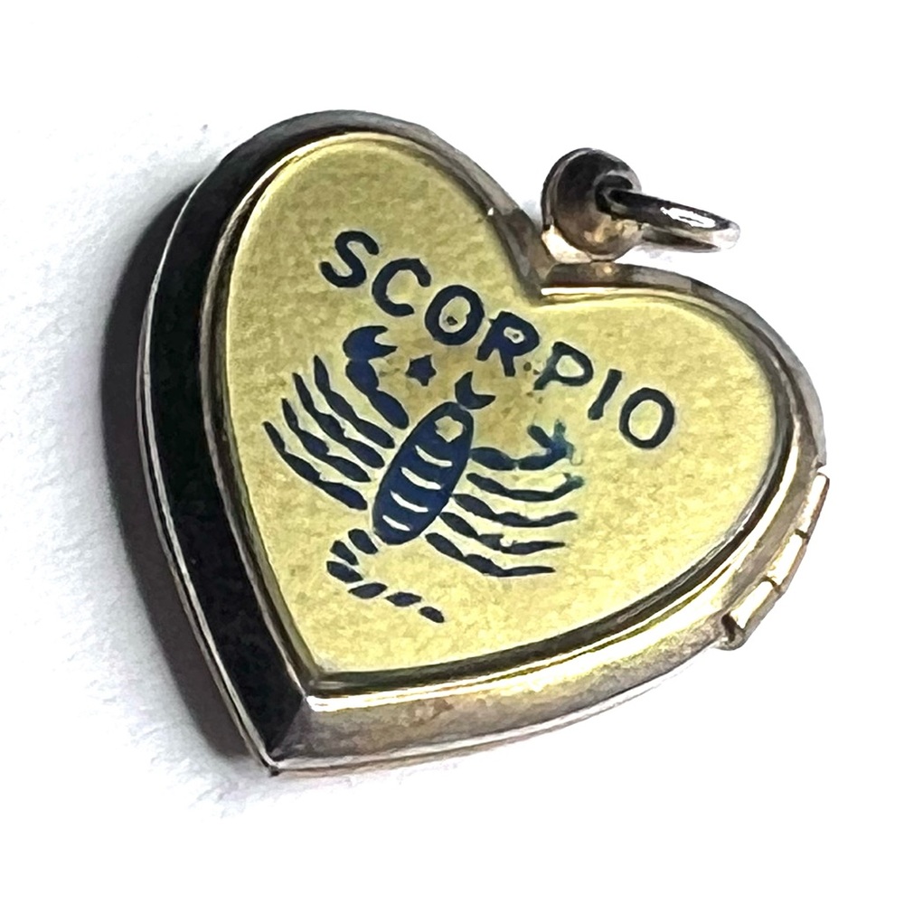 Vintage Locket Scorpio Keepsake Astrology Zodiac Sign October November Jewelry